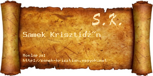 Samek Krisztián névjegykártya